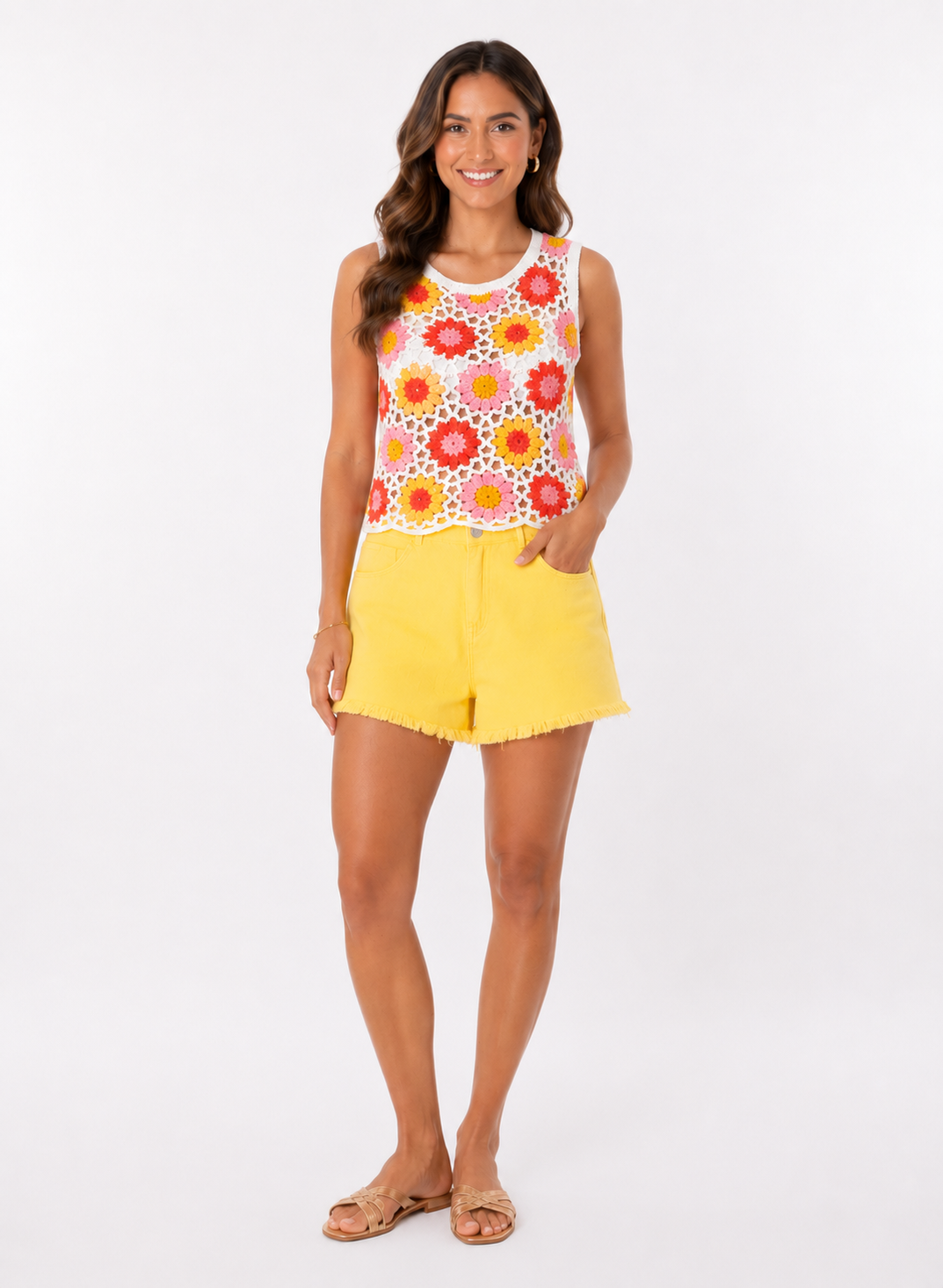 Denim short yellow