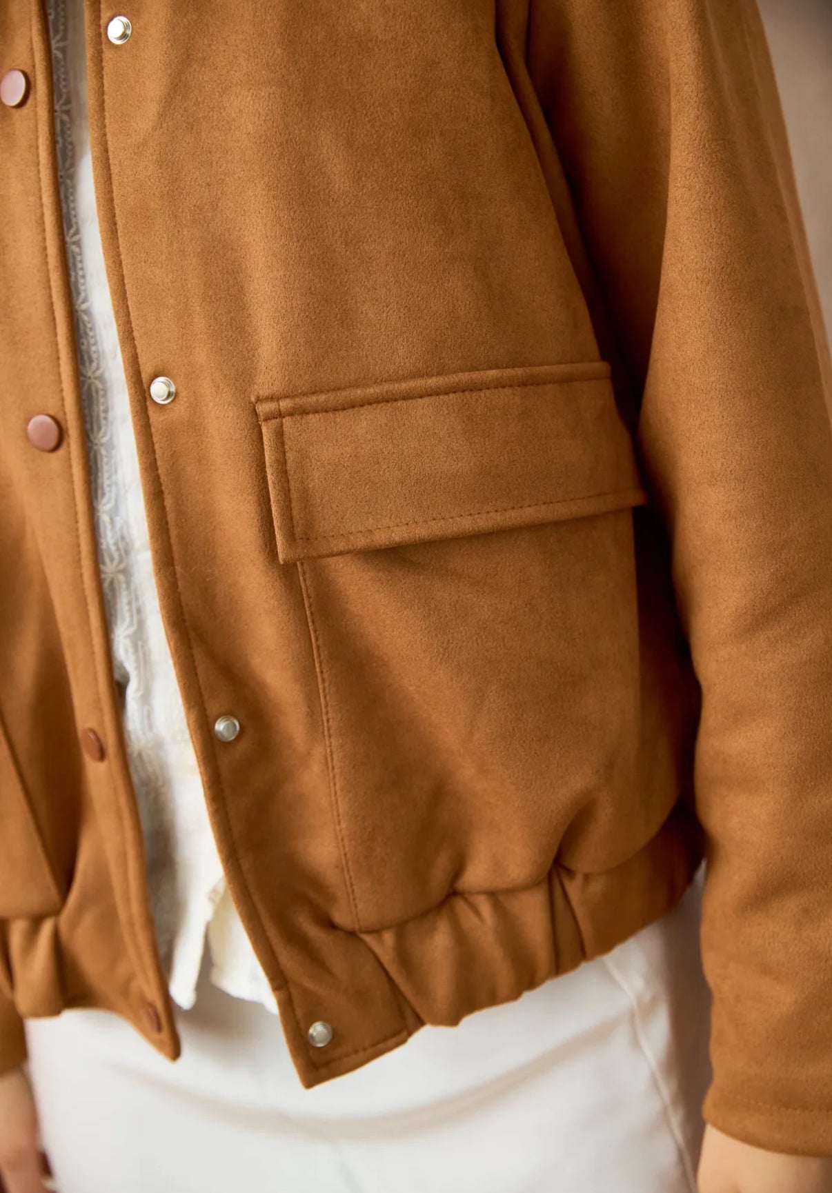 Suede camel bomberjack