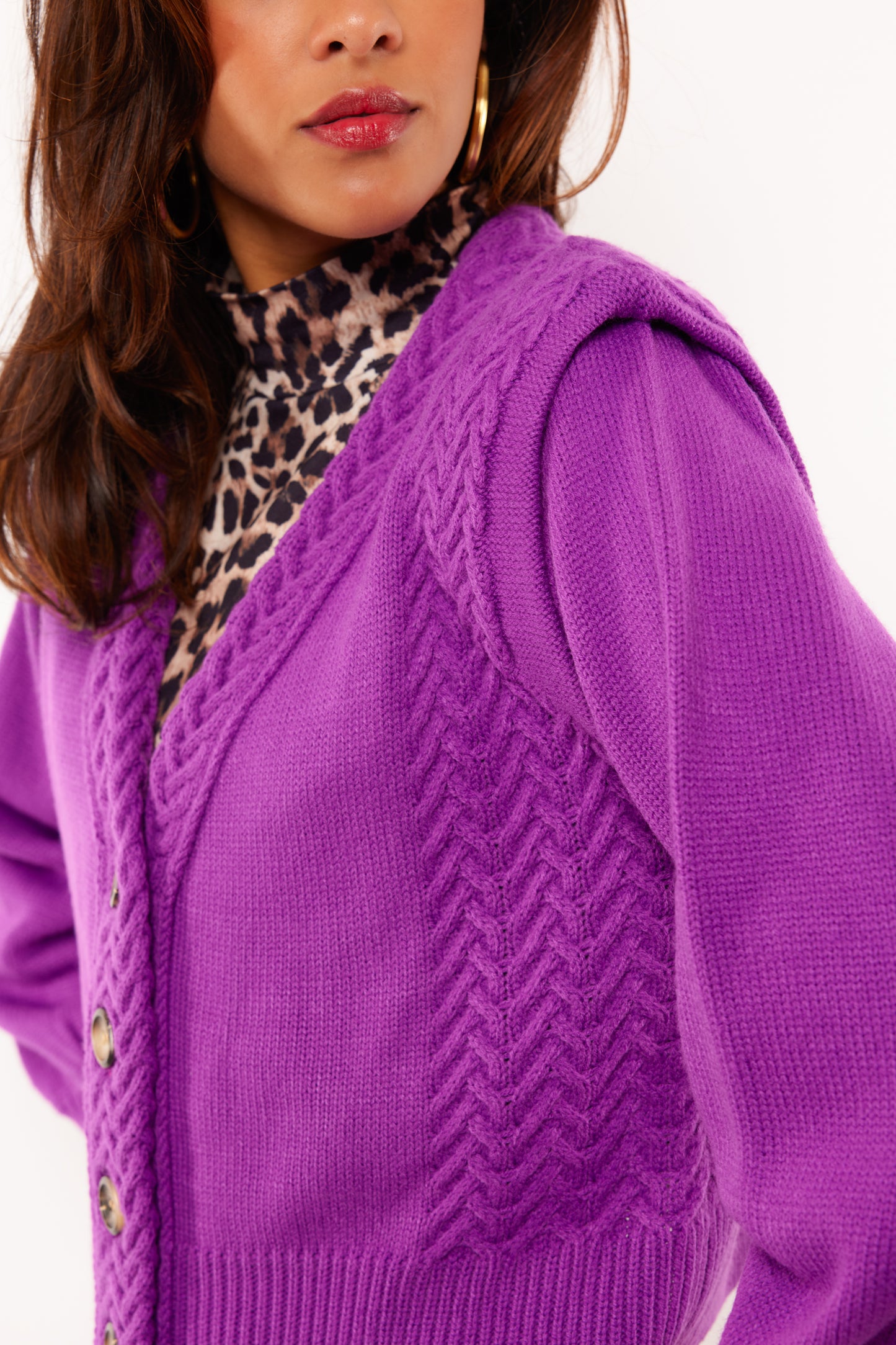 Layne cardigan grape purple