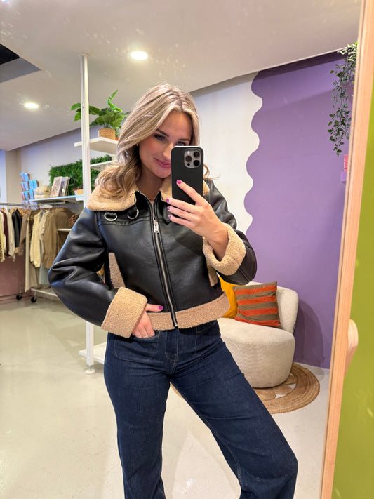 faux leather jacket