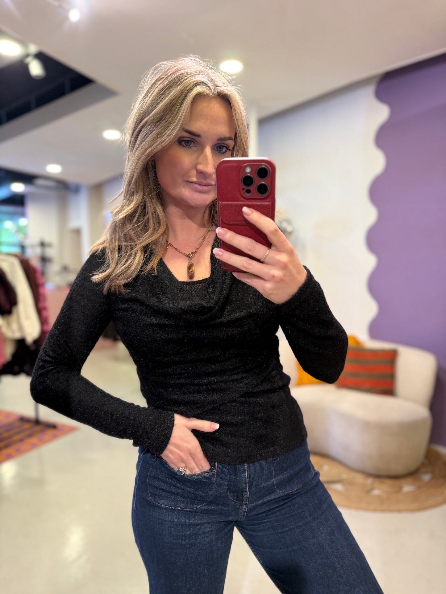 Fluffy longsleeve zwart