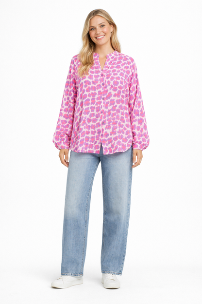 Leopard blouse roze