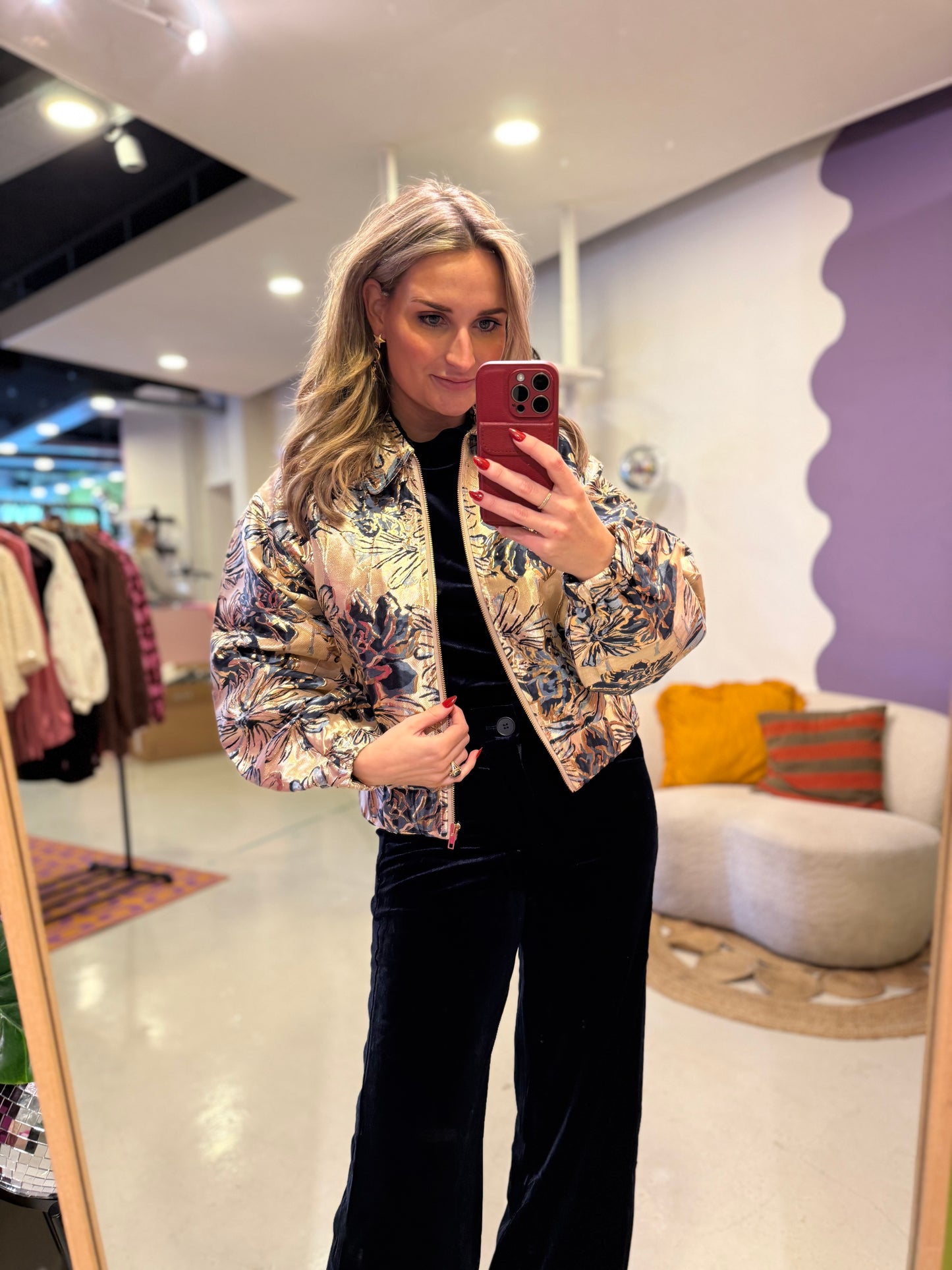 Shantel jacket gold print