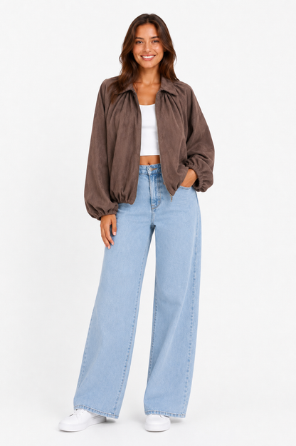 Pu jacket bruin