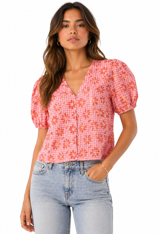 Aubry blouse terra/blush peach