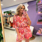 Plissé wavy blouse roze