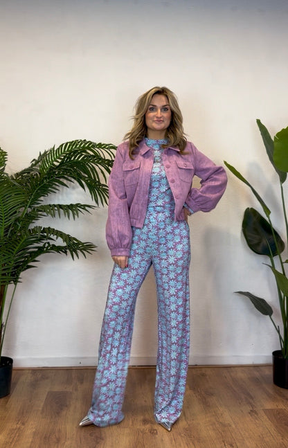 Pants Mara turquoise flower