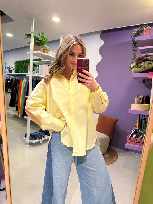 Butter yellow blouse met strik