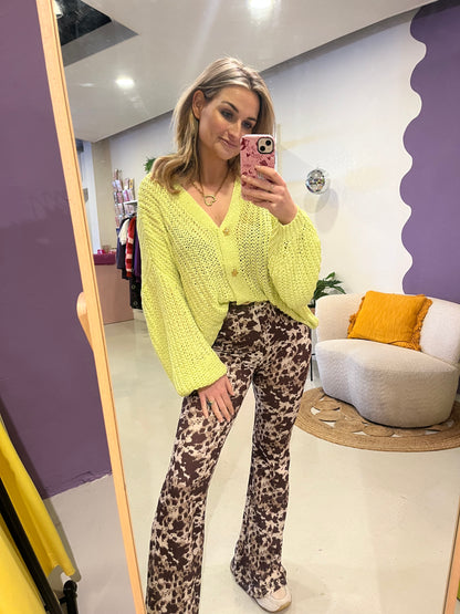 Seren knit cardigan lime