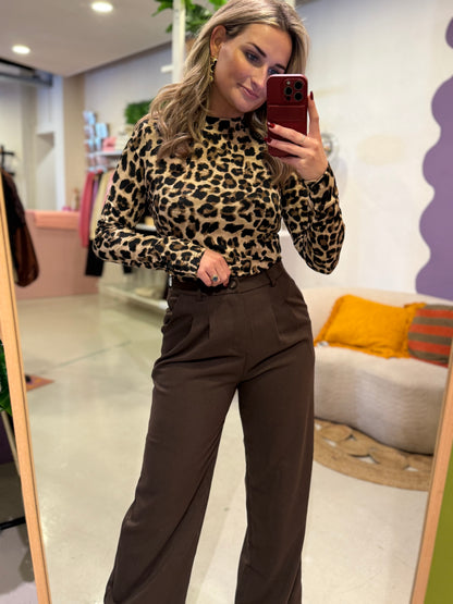 Bruine rechte pantalon