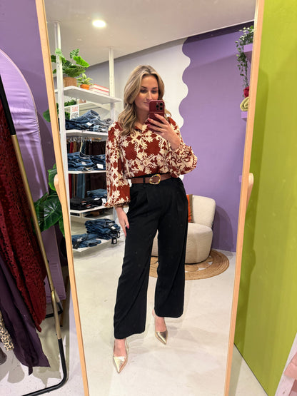 Pantalon zwart met riem