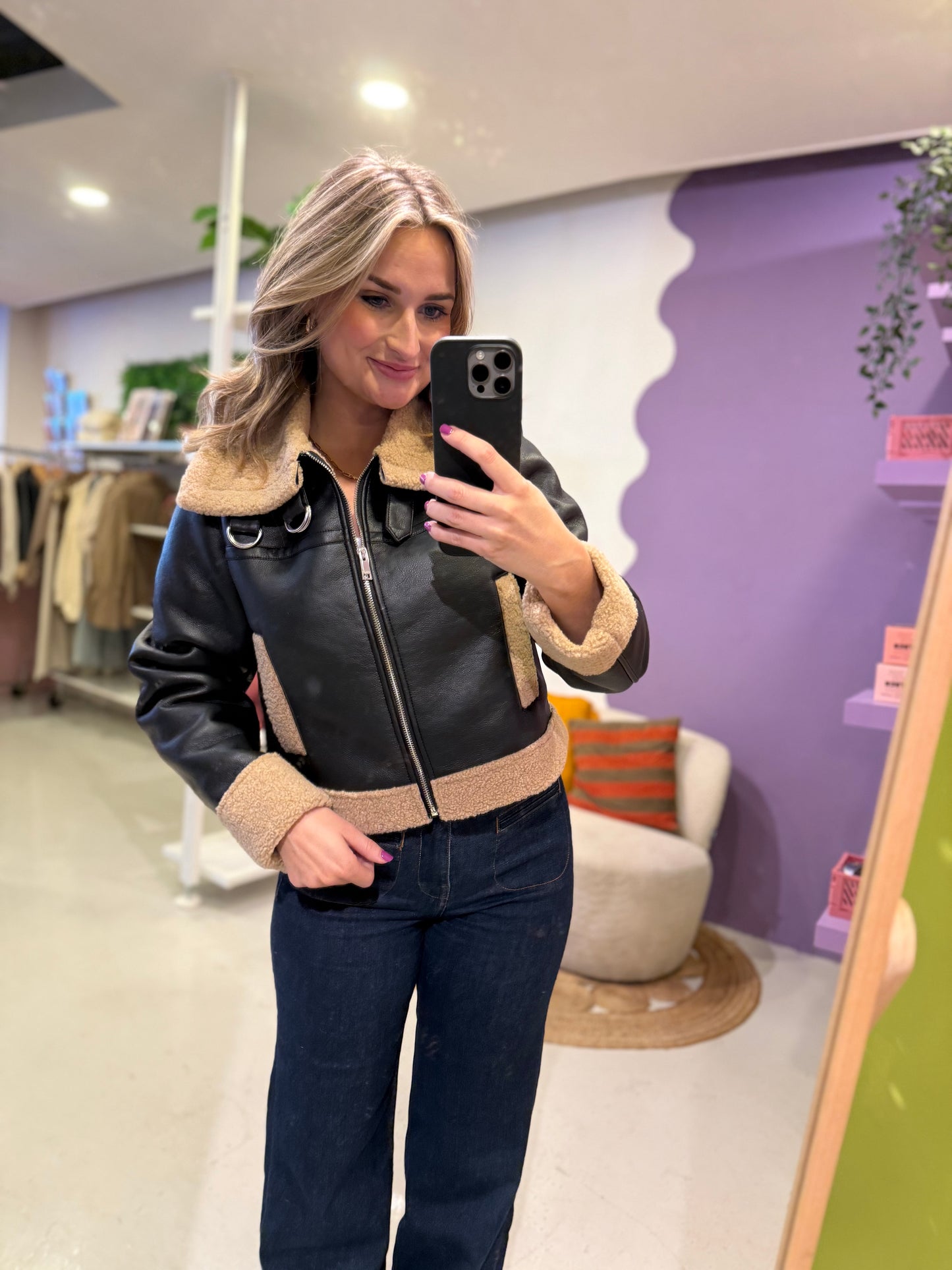 faux leather jacket