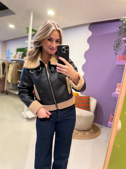 faux leather jacket