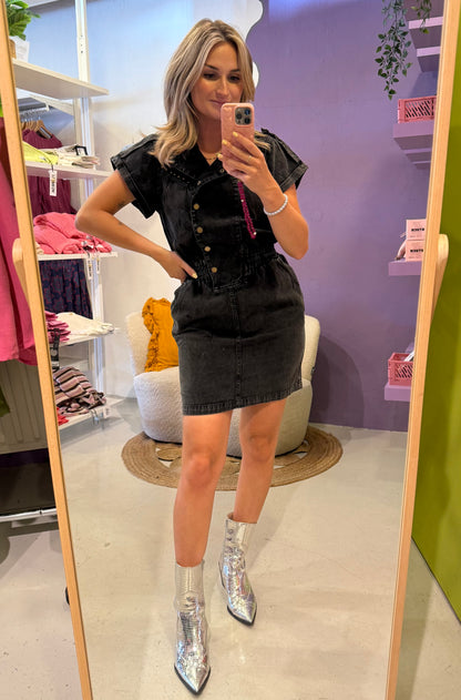 Denim dress washed black