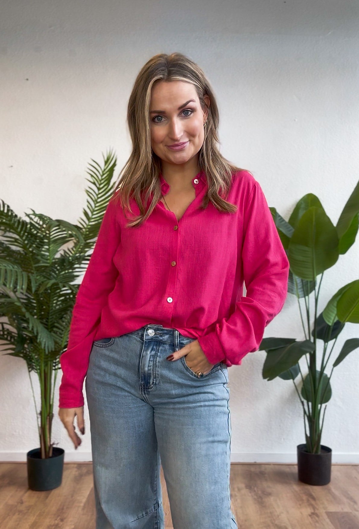 Linnenmix blouse berry