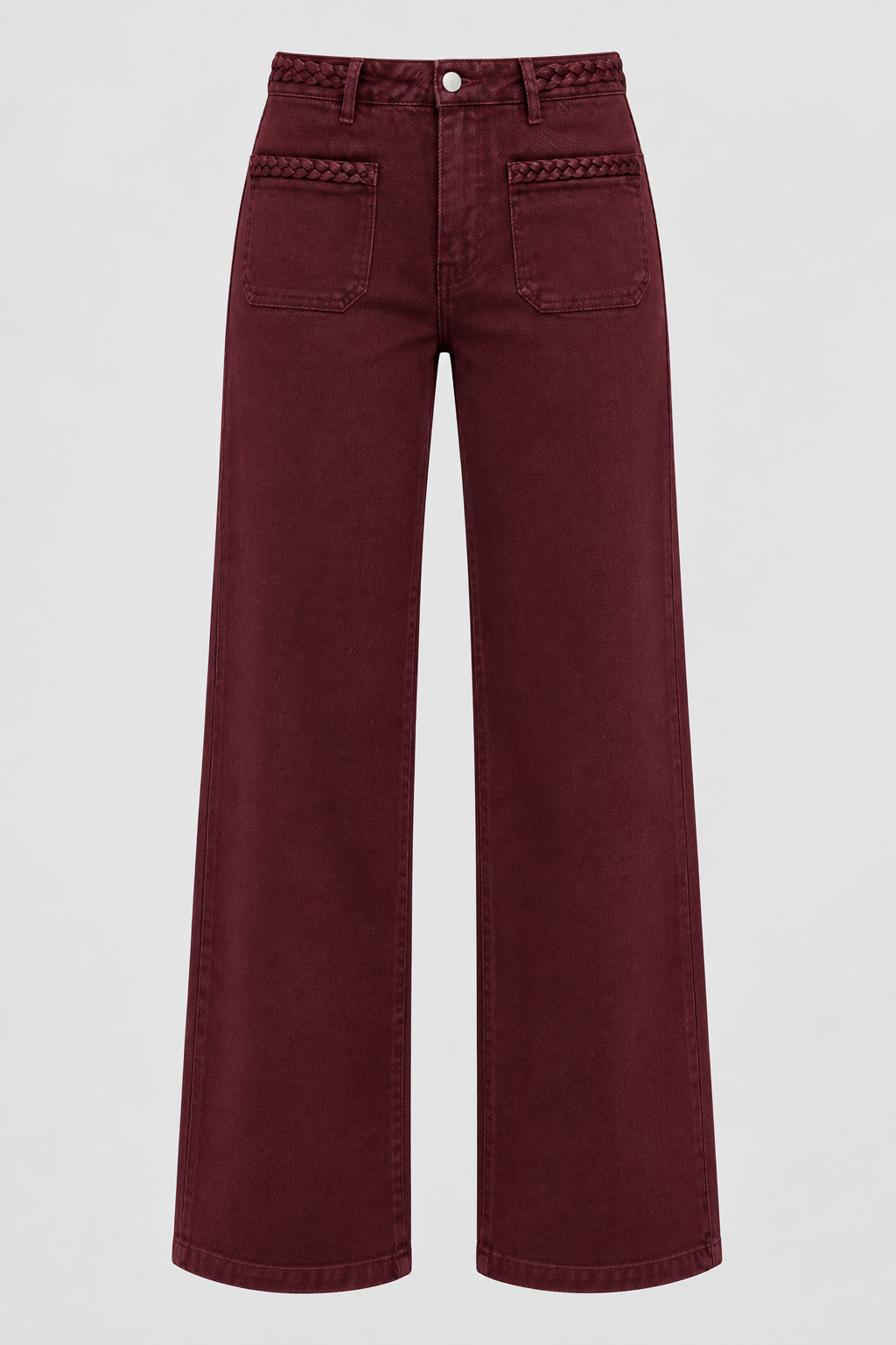 Braided detail jeans bordeaux