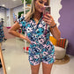 Playsuit met print blauw