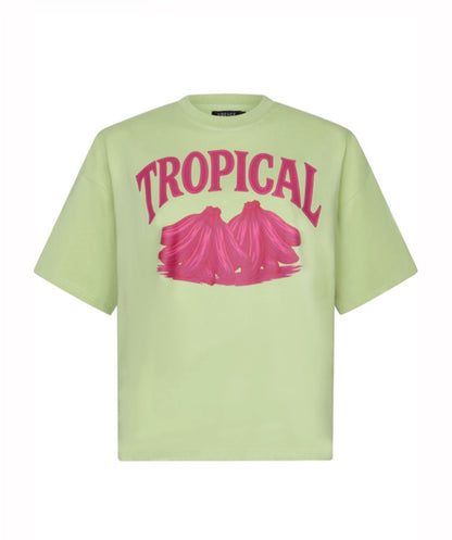 T-shirt tropical soft green
