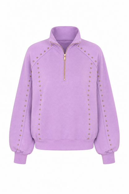 Lila sweater met rits