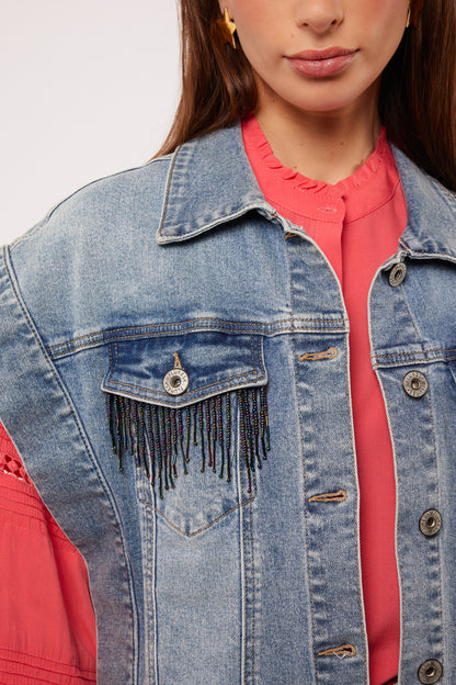 Meghan gilet mid denim blue