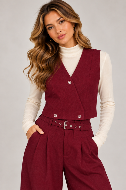 Neva gilet beaujolais red