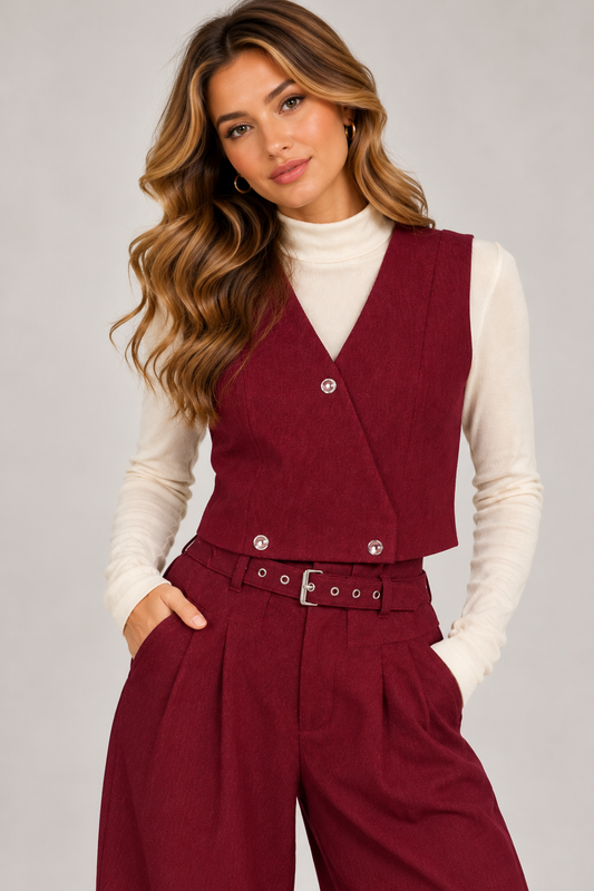 Neva gilet beaujolais red