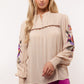 Flore blouse met borduursel sand