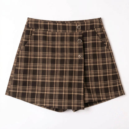 Geruite skort bruin
