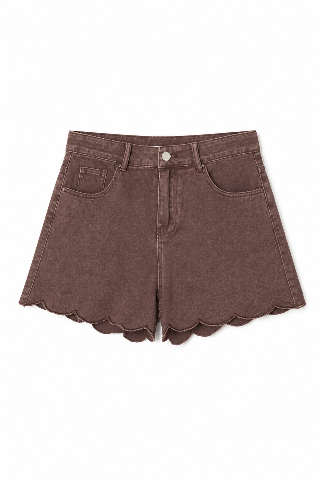Denim short wavy brown