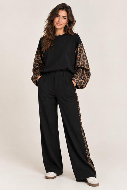 Liana sweater black/light camel