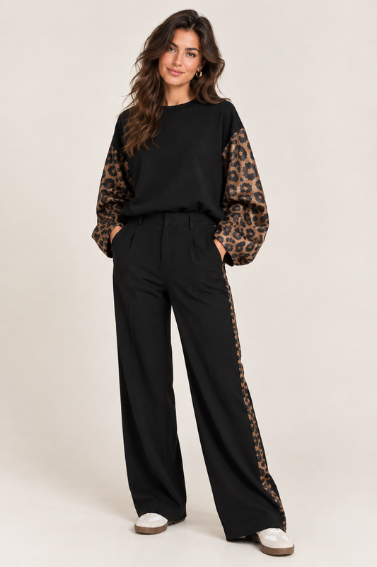 Liana sweater black/light camel