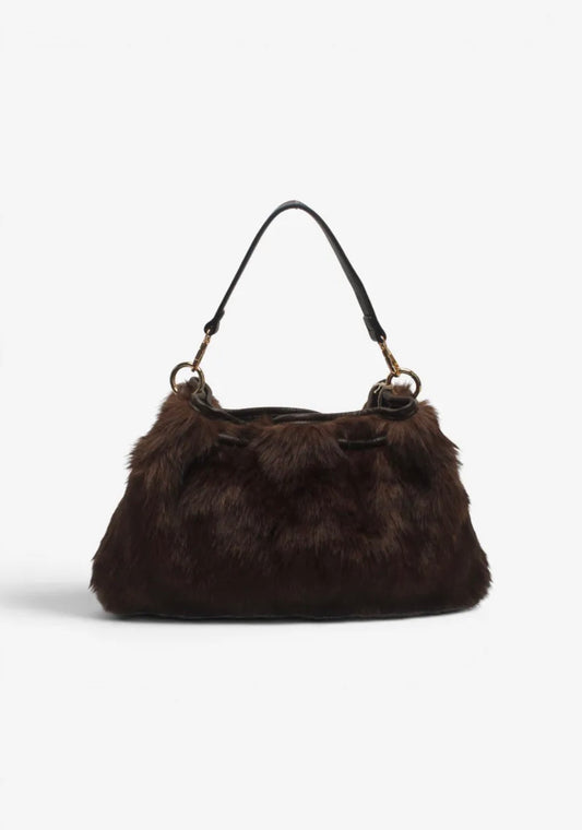 Faux fur tas bruin