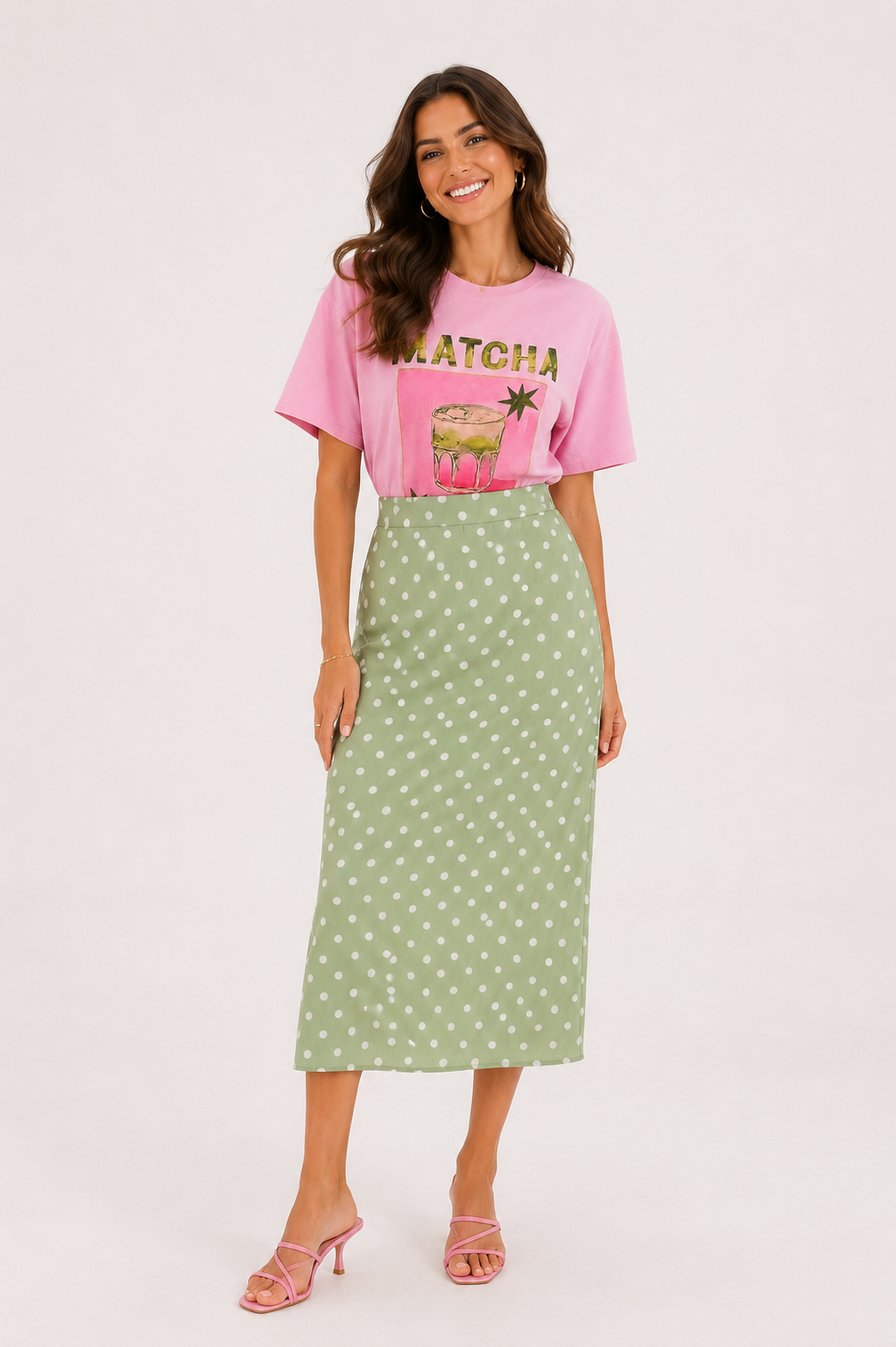 Polka dot rok matcha green