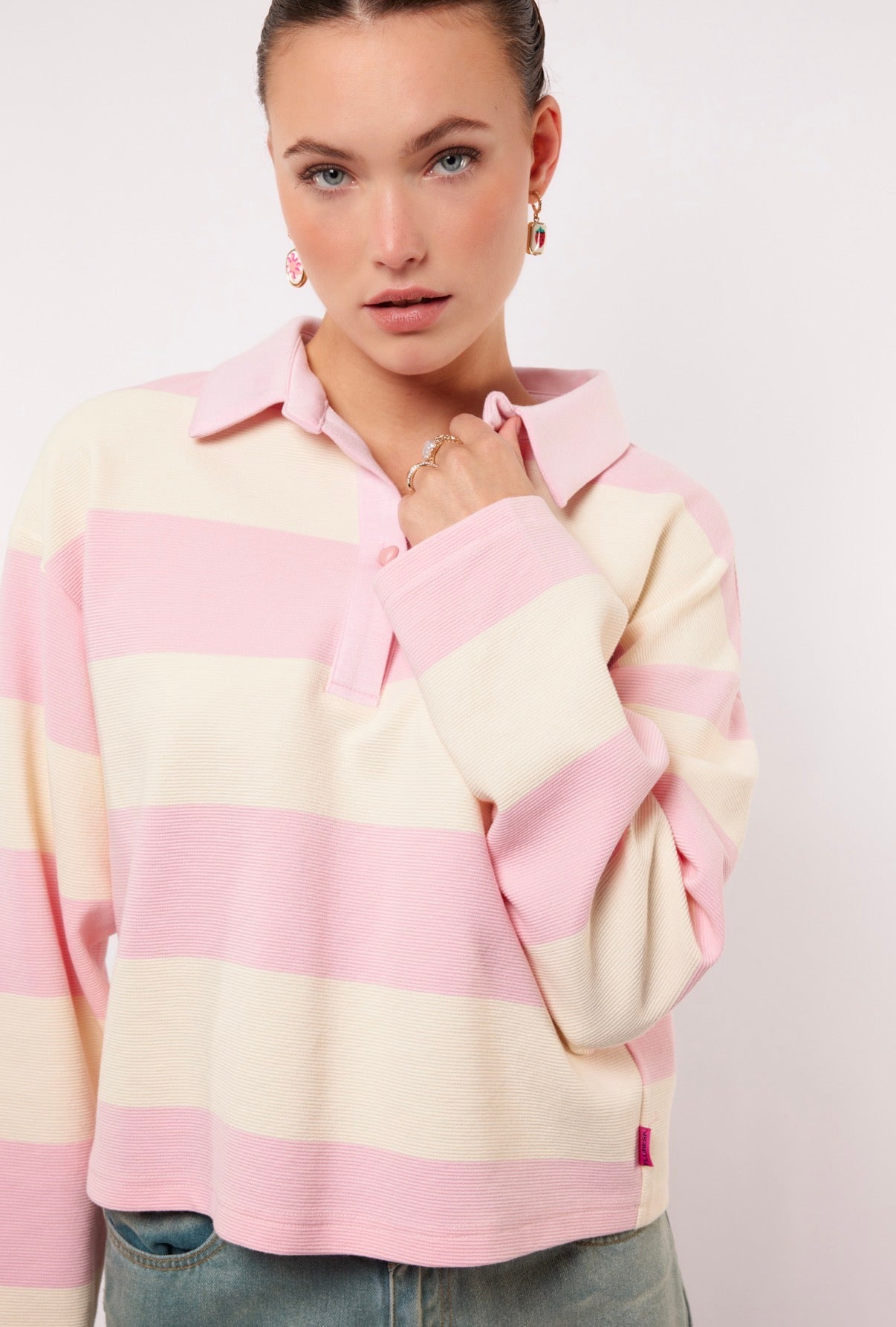 Zeyna sweater soft pink/off white