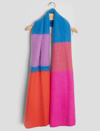 Multicolor sjaal blauw, oranje, roze