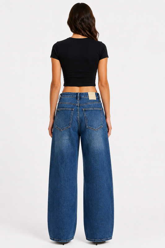 Dad fit jeans blauw