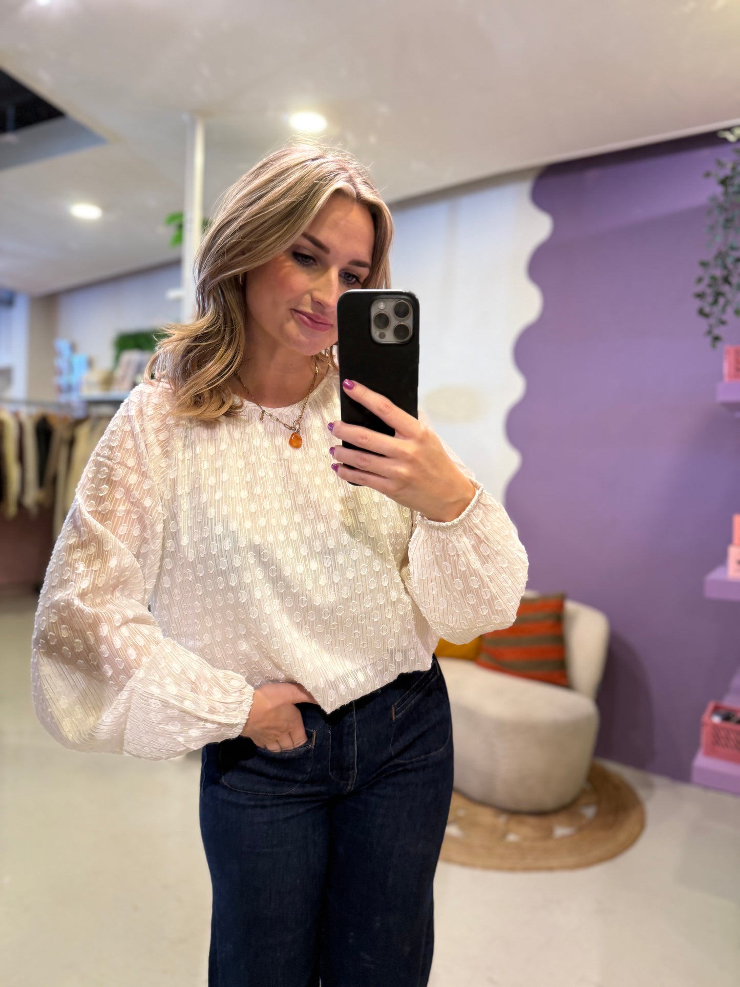 Blouse met stip patroon