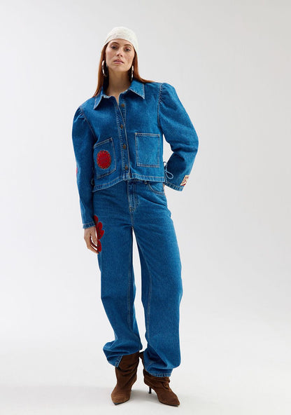 Toby jeans jacket met patches