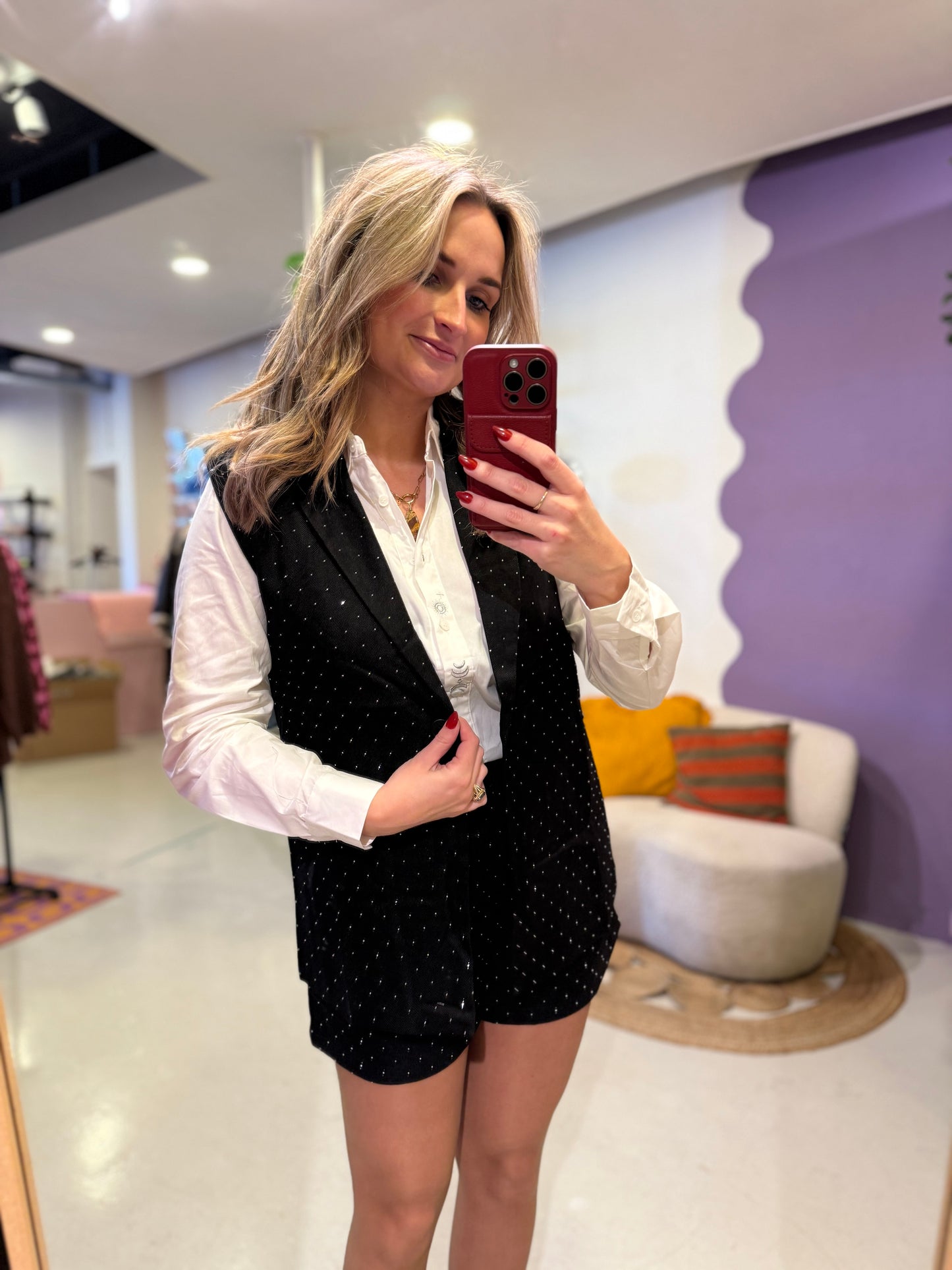 Joelle gilet black glitter