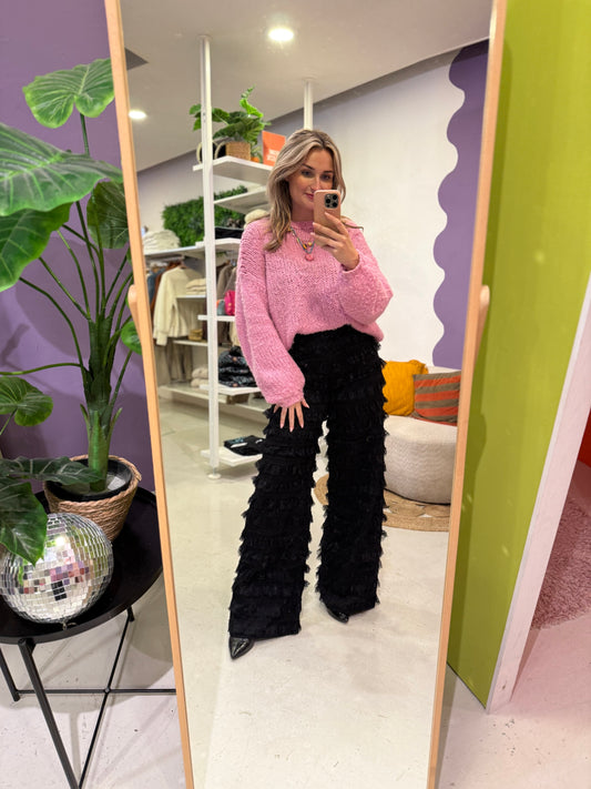 Lo pants lace zwart