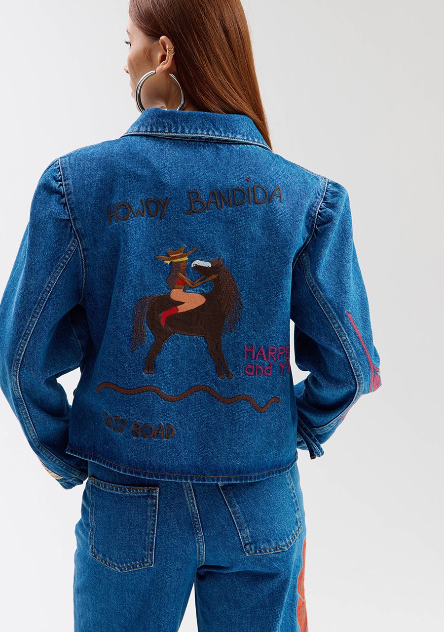 Toby jeans jacket met patches