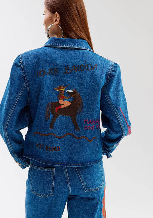 Toby jeans jacket met patches