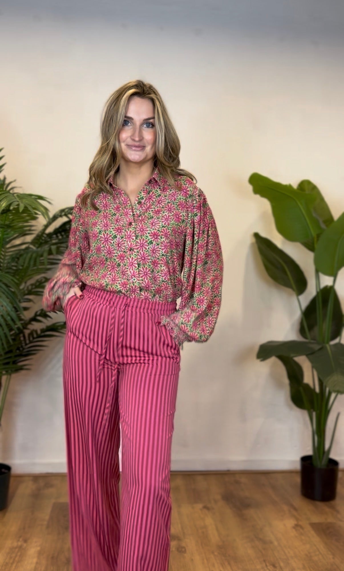 Blouse Alyssa pink flower