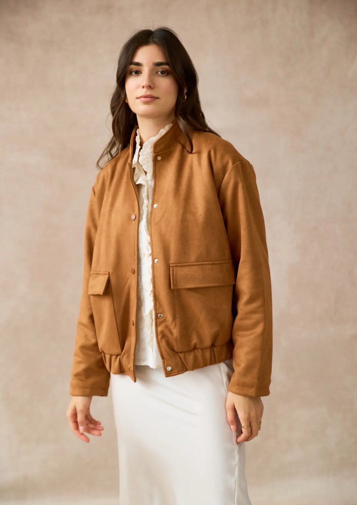 Suede camel bomberjack