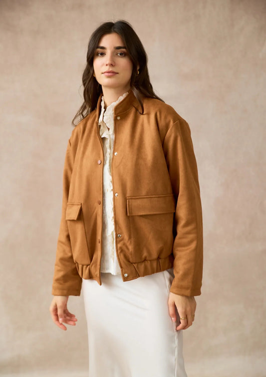 Suede camel bomberjack