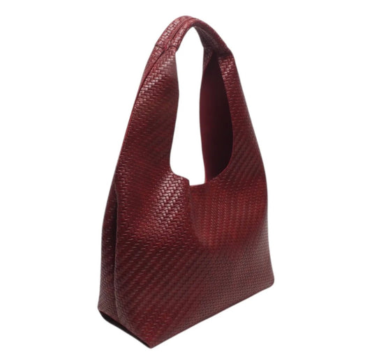 Gevlochten tas bordeaux