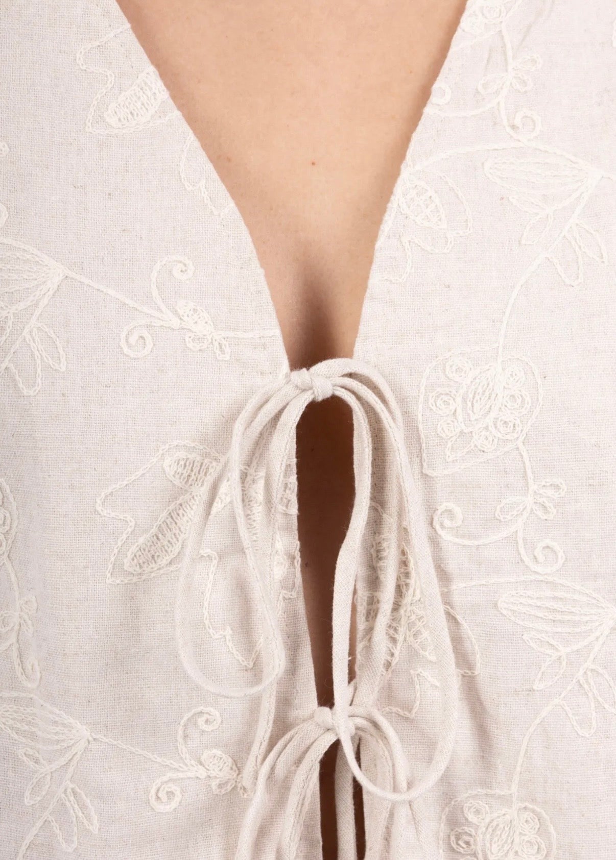 Gilet met borduursel sand