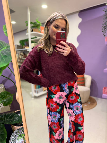 Islene knit sweater wine red