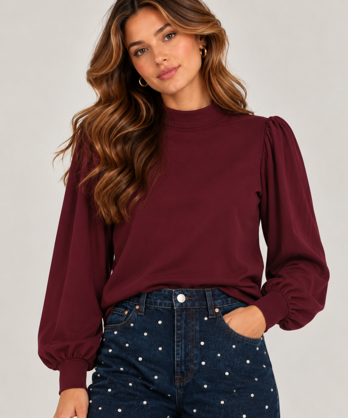 Caro top dusky maroon