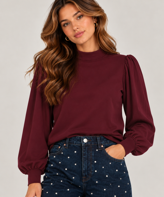 Caro top dusky maroon